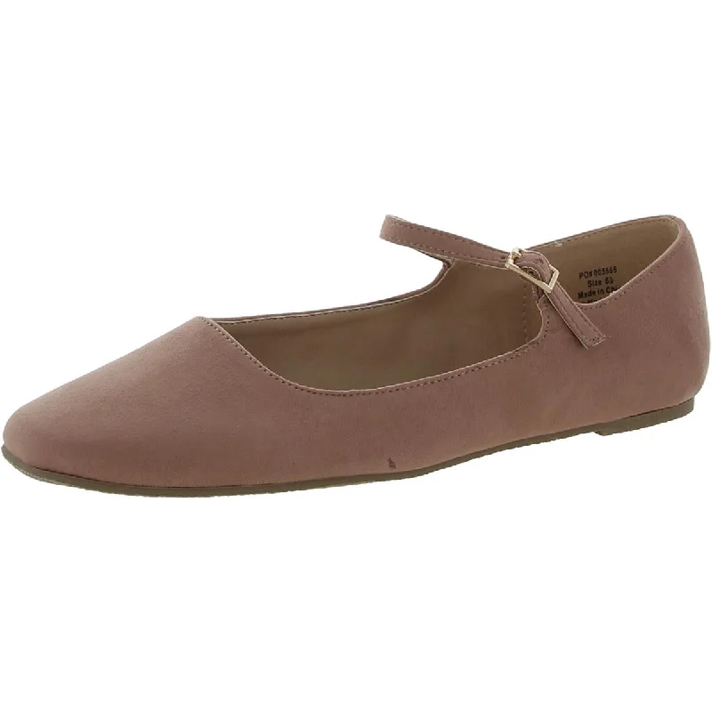 Flats with split style-Journee Collection Womens   Faux Suede Square toe Ballet Flats