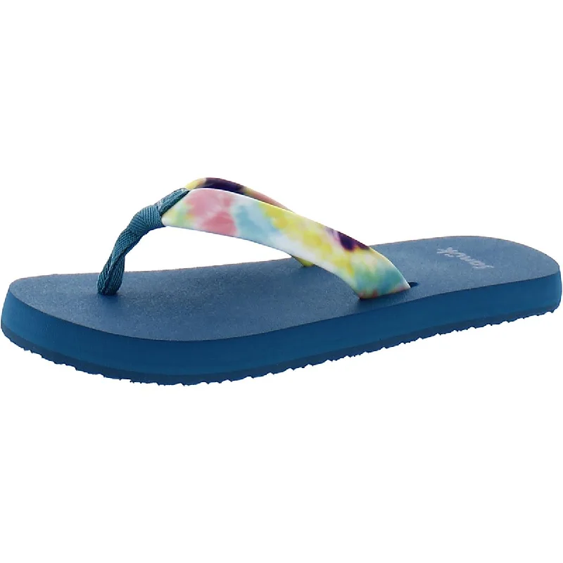 Sandals with soft suede soles-Sanuk Girls Ashland ST Printed Comfort Thong Sandals