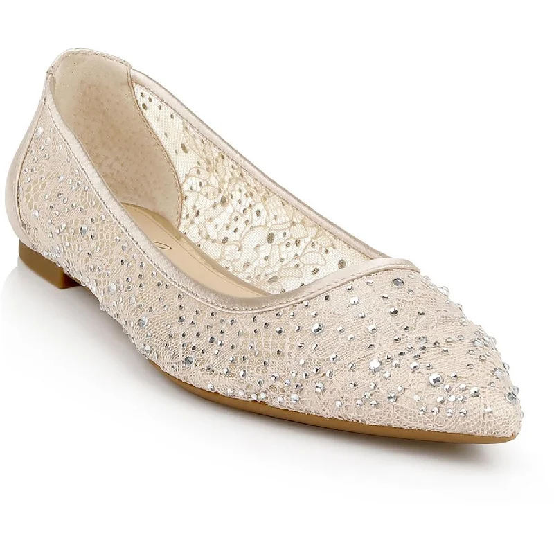 Flats for relaxed vibe-Jewel Badgley Mischka Womens JULIANA Pointed Toe Flats Ballet Flats