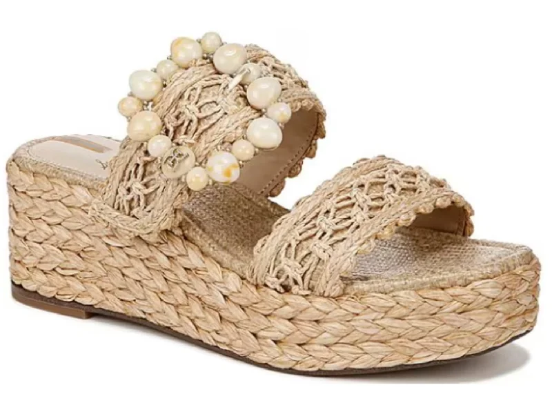 Sandals with rugged straps-Sam Edelman: Cadance in Natural Raffia