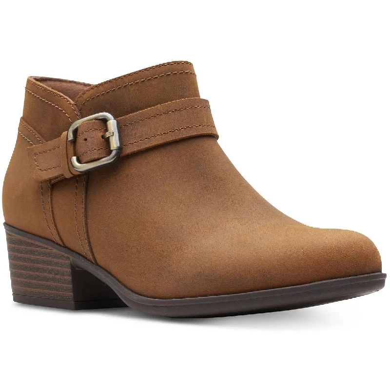 Best ankle boots for everyday style-boots with classic design-Adreena Mid Womens Leather Short Ankle Boots