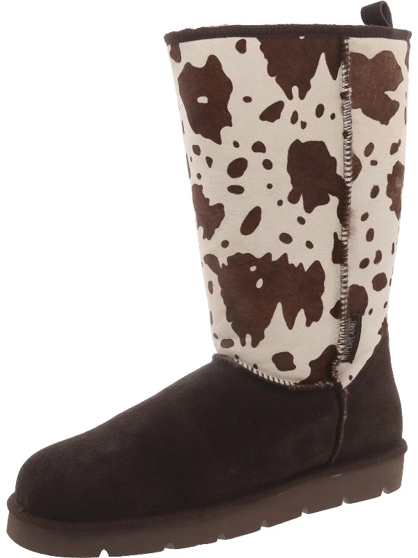 Turano 11" Womens Suede Animal Print Mid-Calf Boots