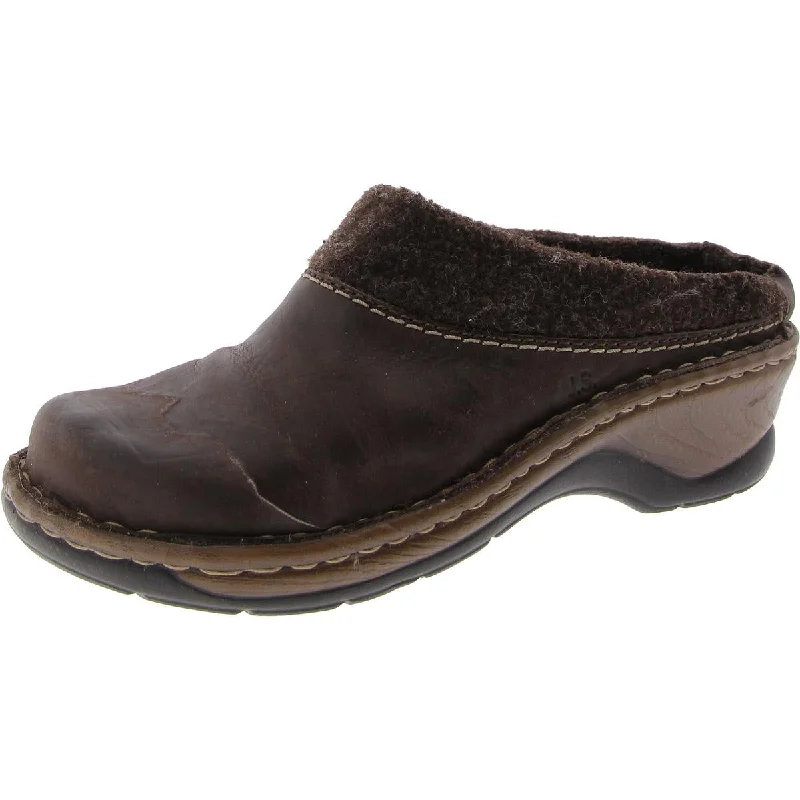 Flats for suburban style-Josef Seibel Womens Leather Block Heel Mules