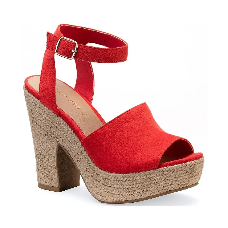 Sandals with airy padding-Sun + Stone Womens Fey Buckle Block Heel Platform Sandals