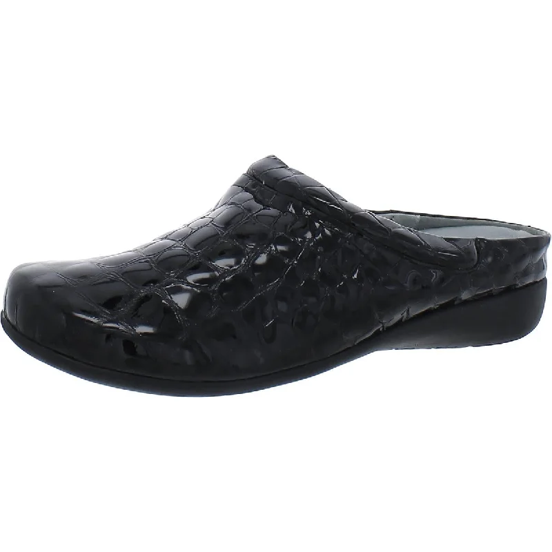 Flats with open style-David Tate Womens Catalina Leather Slip On Clogs