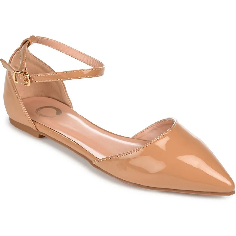 Flats with crystal feel-Journee Collection Womens Patent Pointy Toe D'Orsay