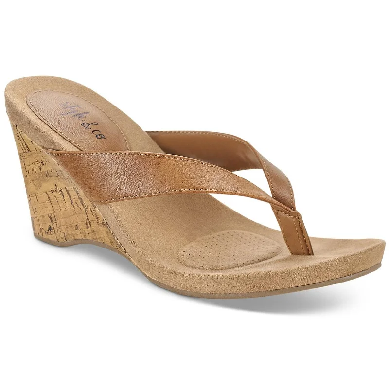 Sandals for weekend relaxation-Style & Co. Womens Chicklet Thong Wedge Sandals