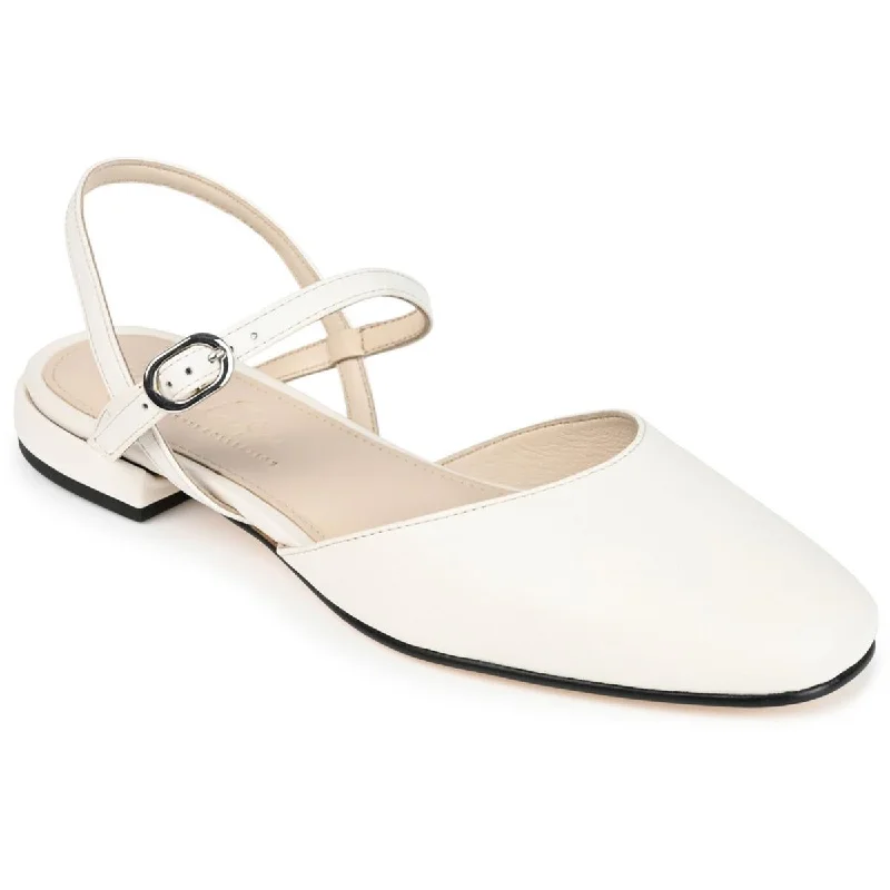 Flats with closed style-Journee Collection Womens AMANNDA Leather Square toe Flat Shoes