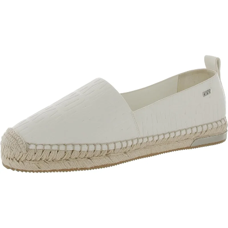 Flats for fashion show-DKNY Womens Makalina Faux Leather Casual Espadrilles