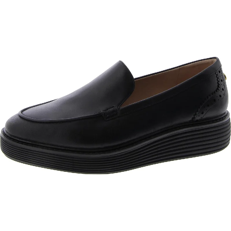 Cole Haan Womens Faux Leather Wedge Loafers