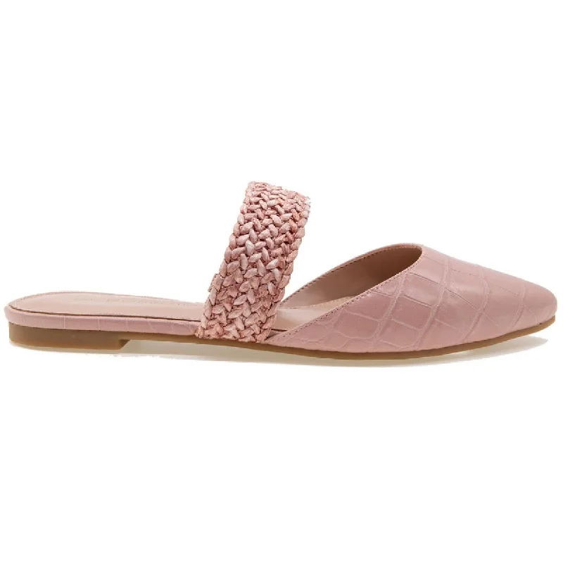 Flats with bow detail-BCBGeneration Womens Emmah Faux Leather Embossed Mules