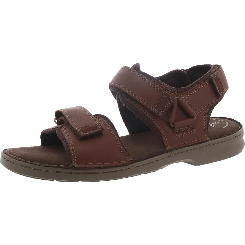 Sandals for summer adventures-Clarks Mens Malone Shore Leather Ankle Strap Sport Sandals