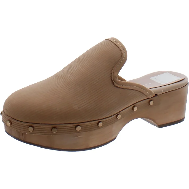 Flats for anniversary dinner-Dolce Vita Womens Faux Leather Slip On Clogs