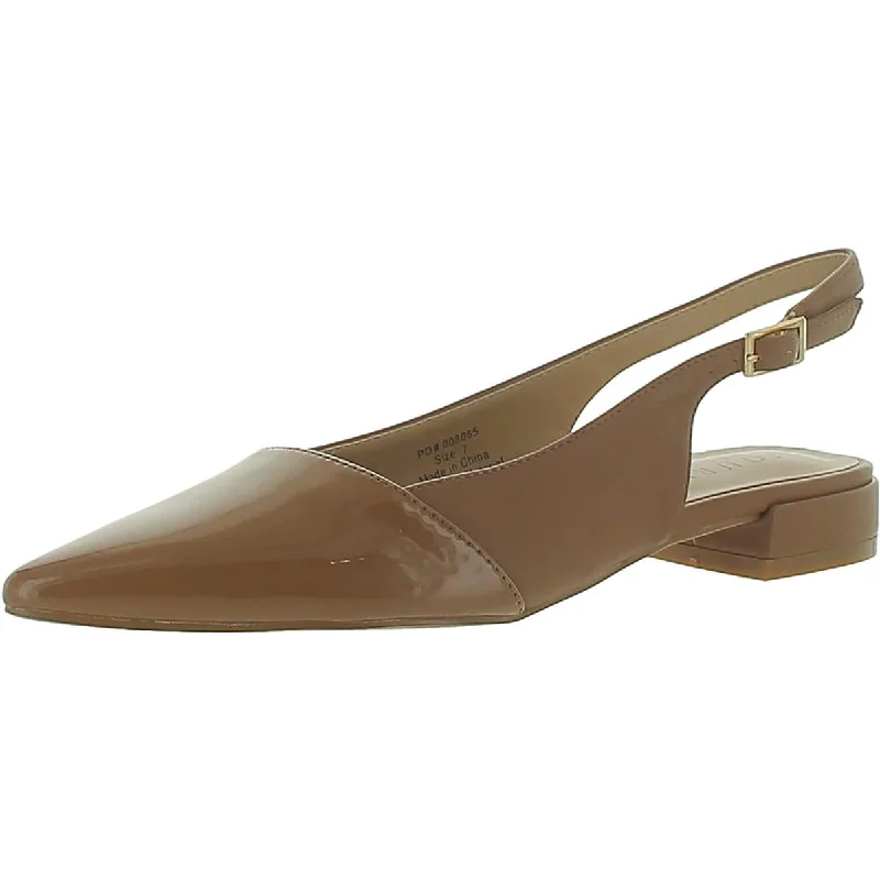 Flats with glitter detail-Journee Collection Womens Faux Leather Adjustable Slingbacks