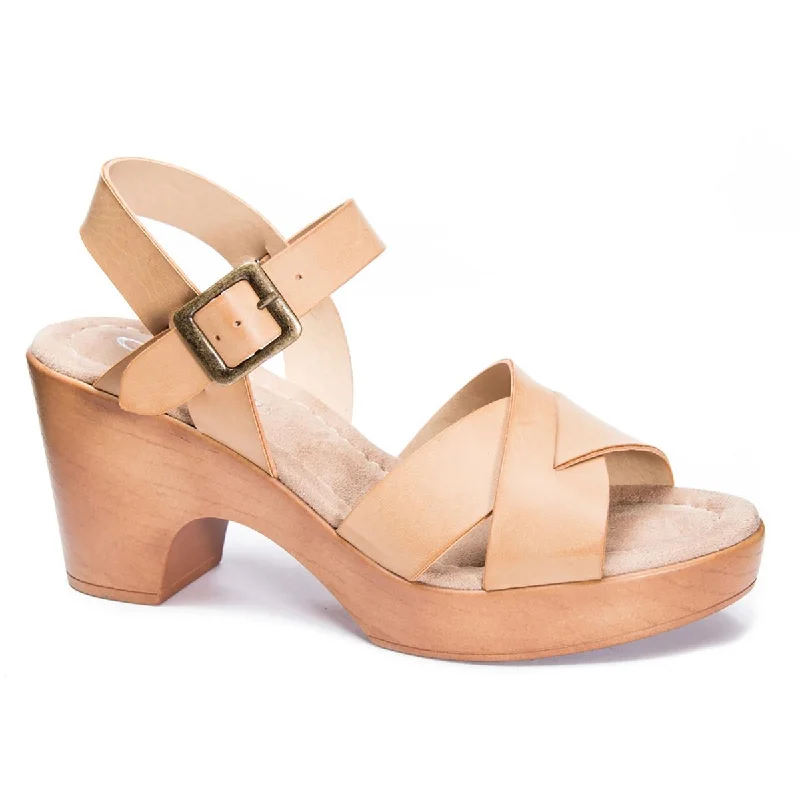 Sandals with trendy ankle ties-CL by Laundry Womens Ample Faux Leather Ankle Strap Platform Sandals