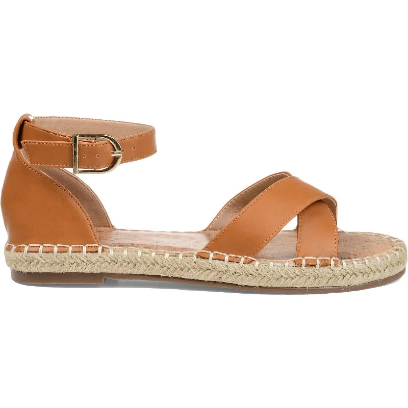 Sandals for weekend vibes-Journee Collection Womens Lyddia Faux Leather Ankle Strap Flat Sandals