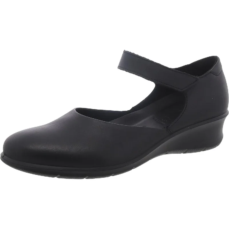 Flats with elastic feel-ECCO Womens Felicia Leather Slip On Mary Janes