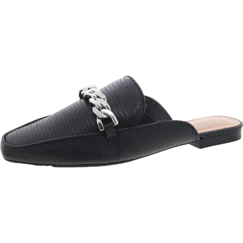 Flats for premium brand-Journee Collection Womens Slides Faux Leather Mules