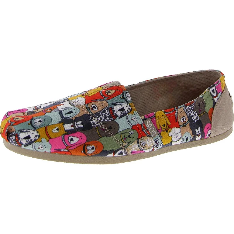 BOBS From Skechers Womens Bobs Plush - Wag Party Canvas Slip-On Loafers