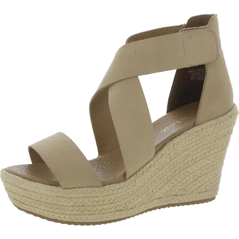 Sandals for hot summer vibes-Diba True Womens Hyber Nate Leather Ankle Strap Wedge Sandals