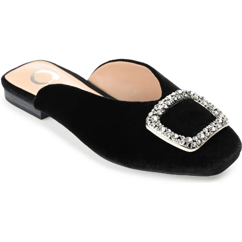 Flats for statement piece-Journee Collection Womens SONNIA Velvet Mules