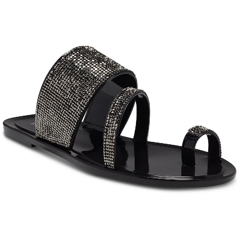 Sandals for hot summer evenings-INC Womens Gianolo Rhinestone Flat Sandals