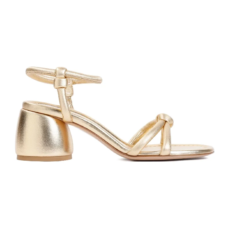 Sandals for tropical vacations-GIANVITO ROSSI Metallic Nappa Leather Sandals for Women with 6cm Heels - SS24 Collection