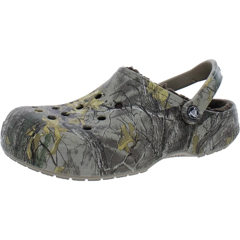 Sandals for hot summer days-Crocs Mens Baya Lined RealTree Extra Clog Faux Fur  Sport Sandals