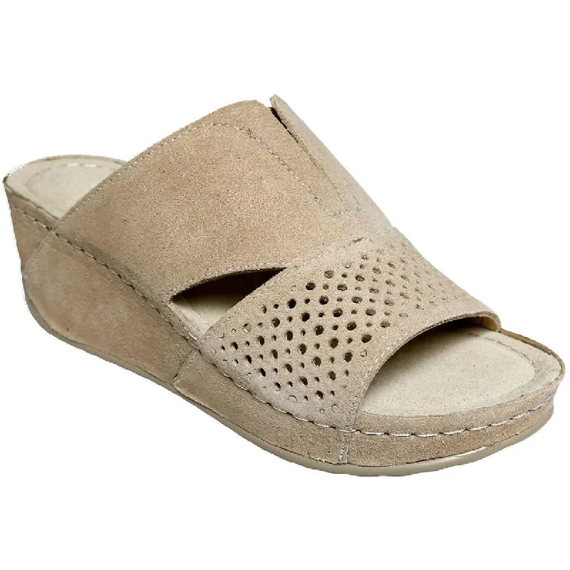 Sandals with elegant wedge straps-David Tate Womens Twinkle Suede Slip-on Slide Sandals