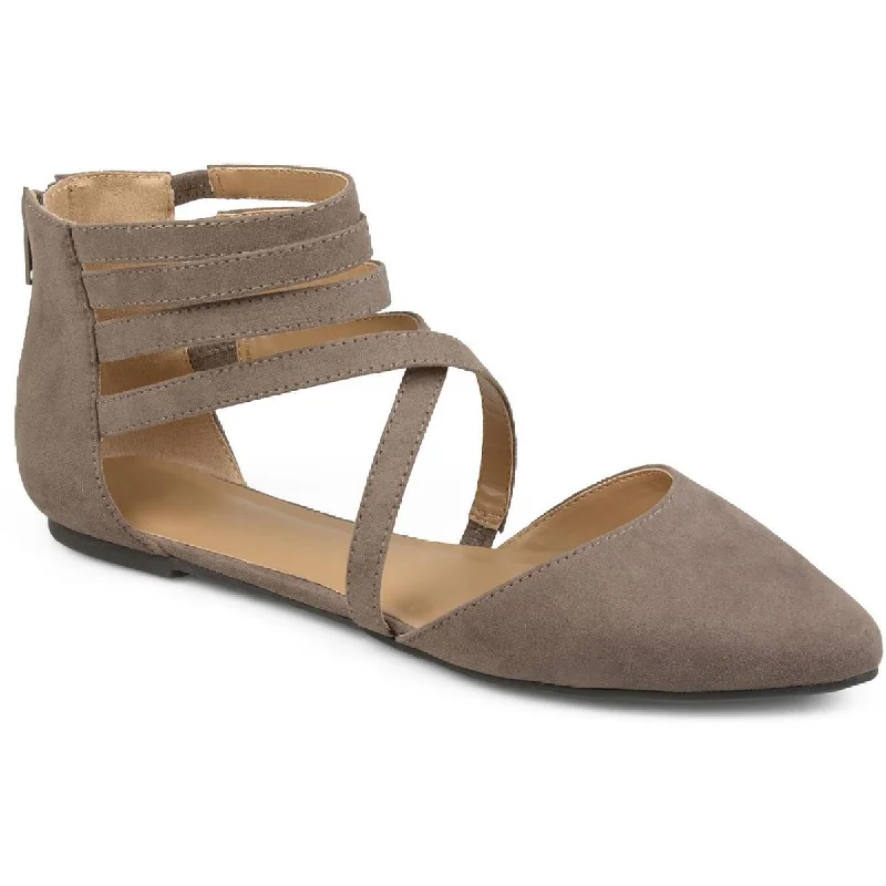 Flats for holiday market-Journee Collection Womens Marlee Faux Suede Pointed Toe Ballet Flats