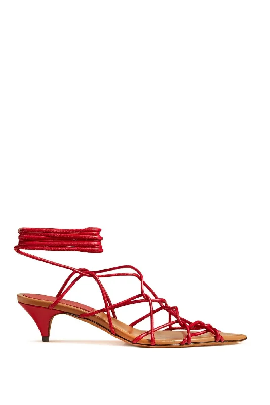 Sandals for relaxed summers-KHAITE Arden Low Heel Ankle-Tie Sandals