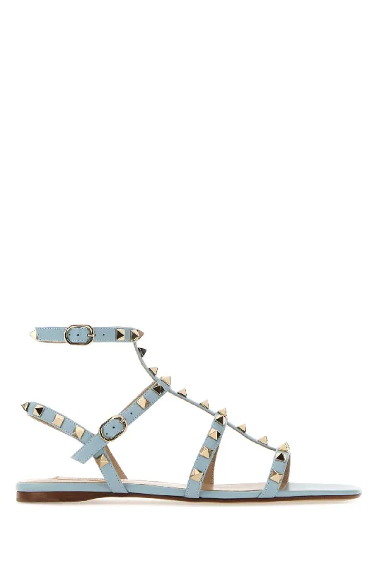 Sandals with playful stitching-VALENTINO GARAVANI Rockstud Leather Sandals for Women