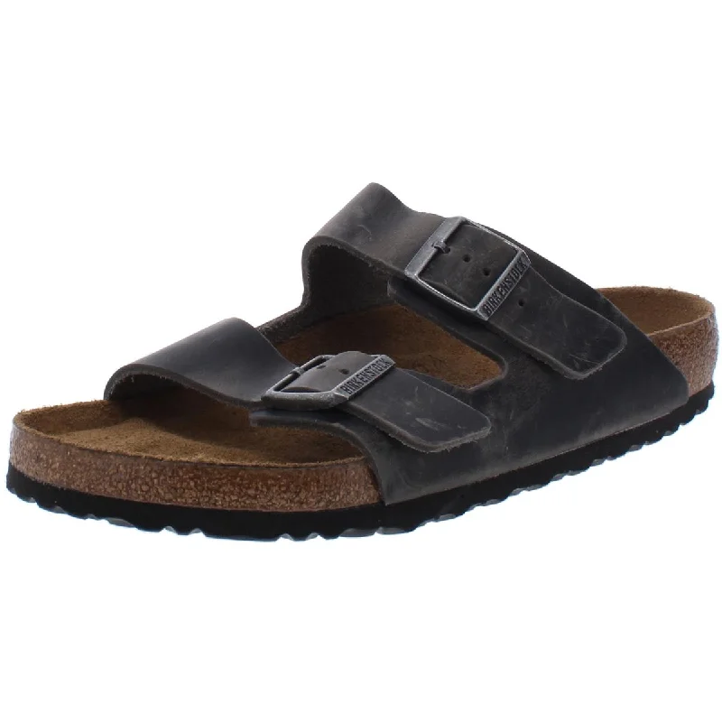 Sandals for summer strolls-Birkenstock Mens Arizona Leather Slip On Footbed Sandals