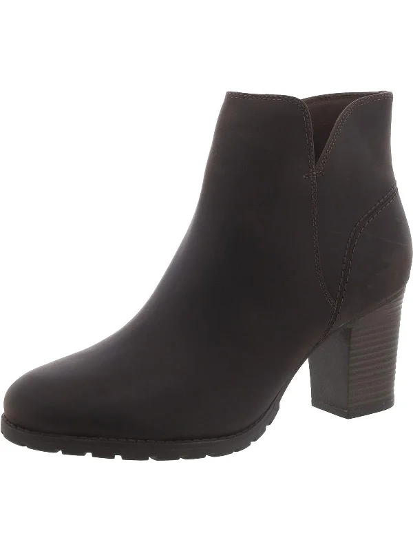 Do ankle boots stretch over time-breathable boots for summer-Verona Trish Womens Leather Stacked Heel Ankle Boots