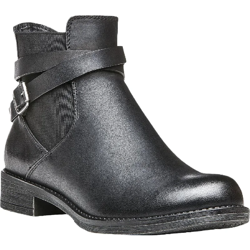 Can ankle boots be worn with robes-boots for brisk steps-Tatum Womens Leather Buckle Ankle Boots