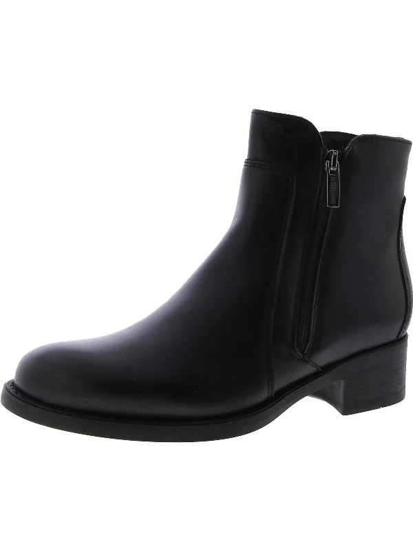 Best ankle boots for business casual-boots with waterproof lining-Womens Faux Leather Zipper Ankle Boots