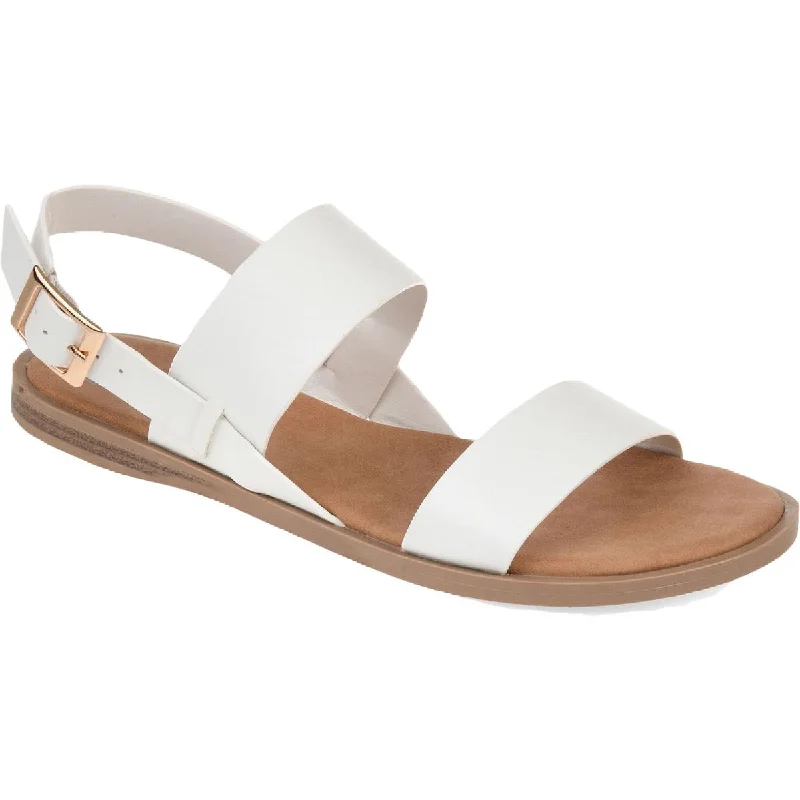 Sandals for poolside vibes-Journee Collection Womens Lavine Buckle Flat Slingback Sandals