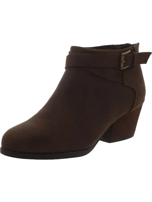 Best ankle boots for smart casual-boots with low wear-Womens Block Heel Zipper Ankle Boots