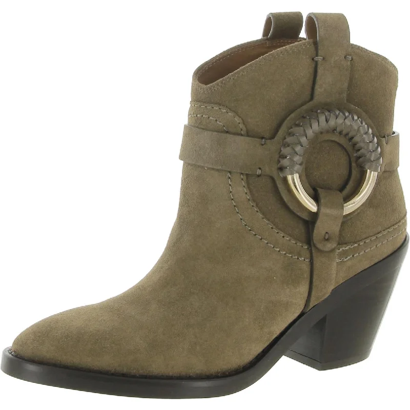 Hanna Womens Suede Pull On Cowboy, Western Boots