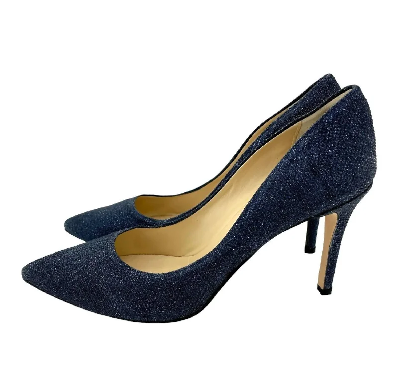 Women's Glitter Mesh Stiletto Heels In Blue