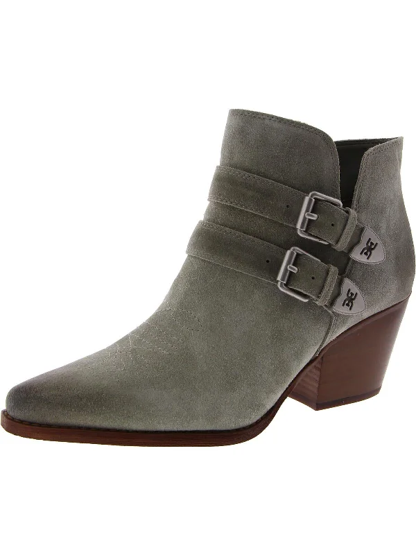 Can ankle boots be worn with bodysuits-boots with matte finish-Windsor Womens Faux Leather Block Heel Ankle Boots