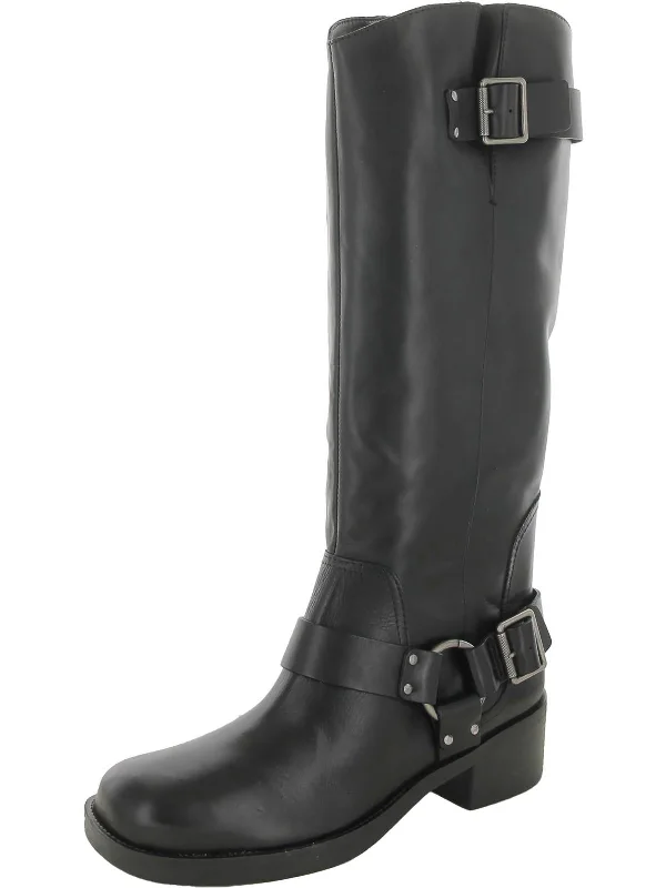 Clara Knee-High Womens Leather Tall Motorcycle Boots