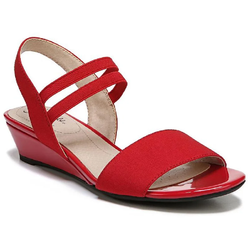 Sandals with bold buckle designs-LifeStride Womens Yolo Solid Ankle Strap Wedge Sandals