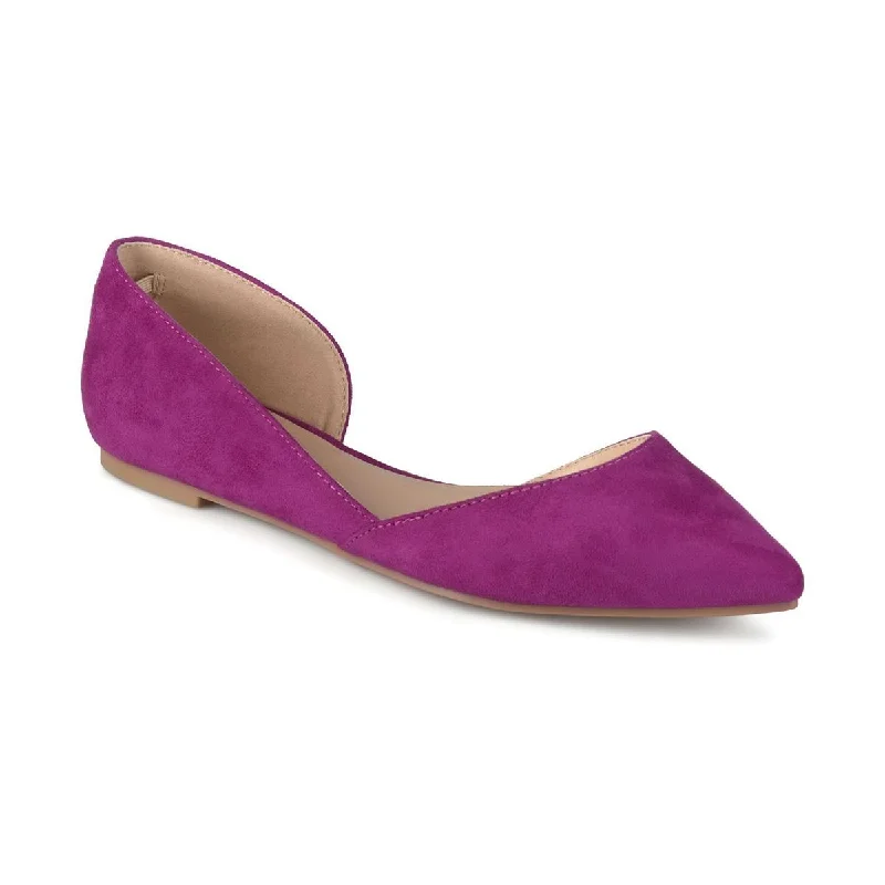 Flats with pearl accents-Journee Collection Womens Ester Faux Suede Slip On D'Orsay