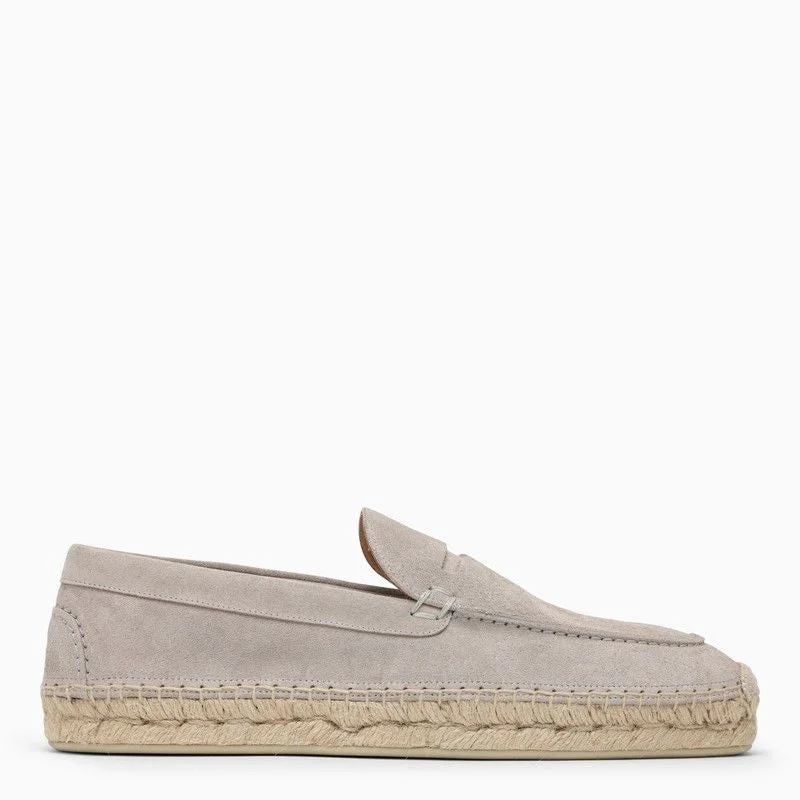 Sandals for beach bar hopping-CHRISTIAN LOUBOUTIN Suede Espadrilles for Men - Round Toe Design