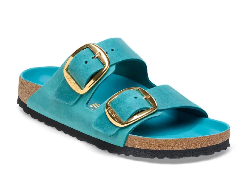 Sandals with soft leather soles-Birkenstock: Arizona Big Buckle in Biscay Bay