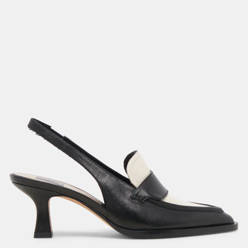 Adele Heels Black White Leather