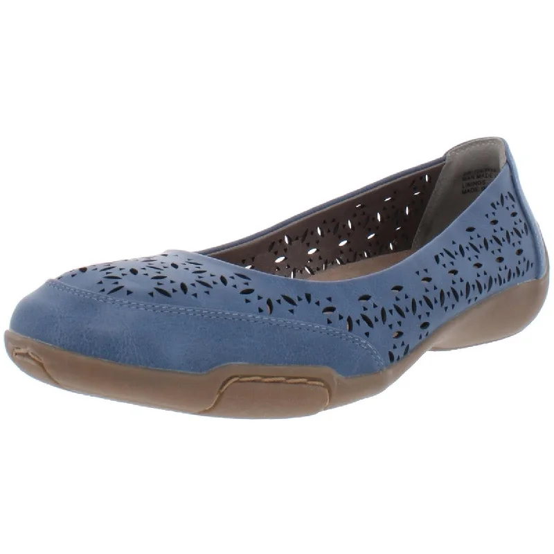 Flats for Christmas outfit-Array Womens Jordan Faux Leather Slip On Ballet Flats