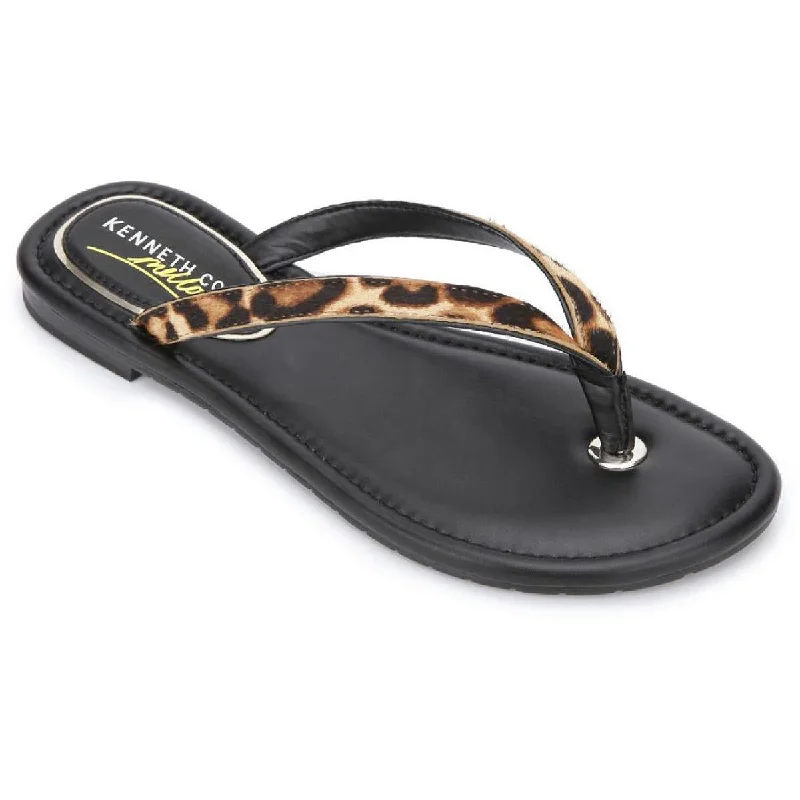 Flats with ribbon toe-Kenneth Cole New York Womens Mello Flip Flop Leather Flats Thong Sandals