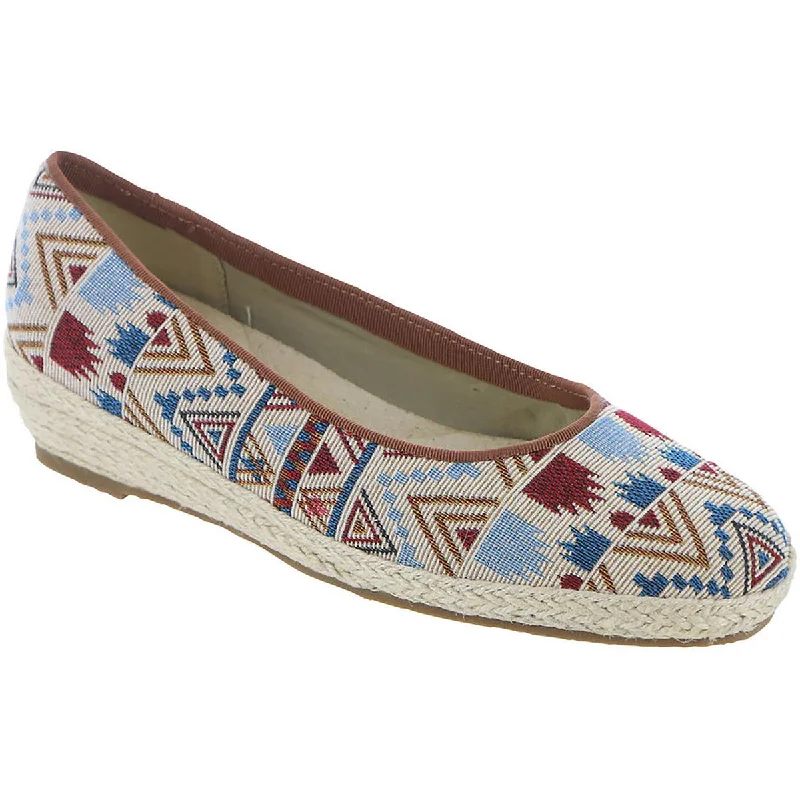 Flats with embroidered design-David Tate Womens Sunset  Canvas Wedge Espadrilles